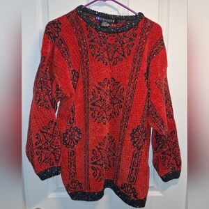 IB Diffusion Vintage Red and Black Women's Sweater